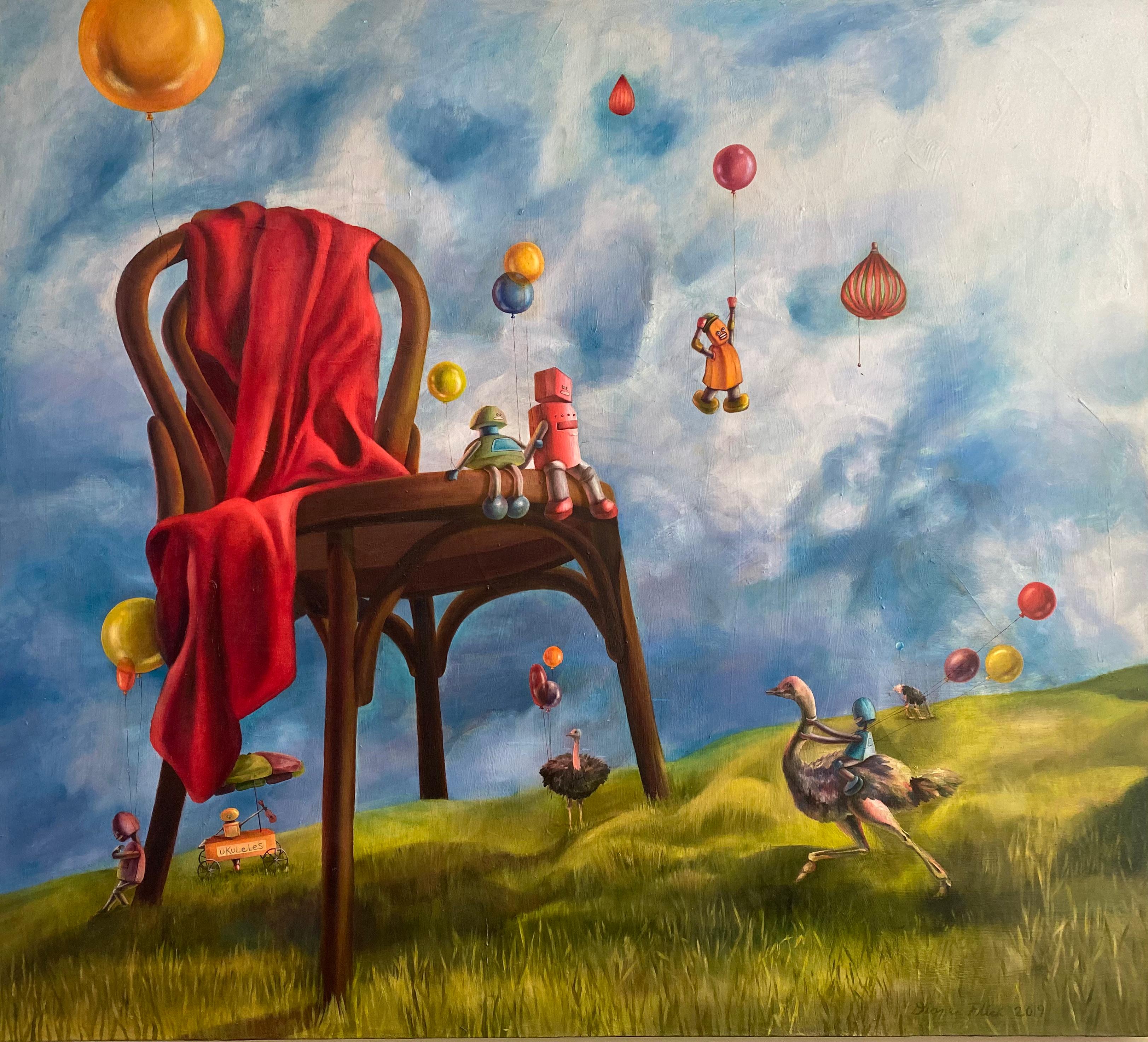 Diane Flick Landscape Painting – „Nowhere to Go, but Up“, Ölgemälde