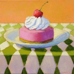 Cherry Cheesecake, Oil Painting