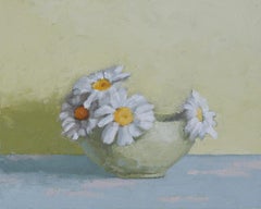 Bol de marguerites, peinture à l'huile