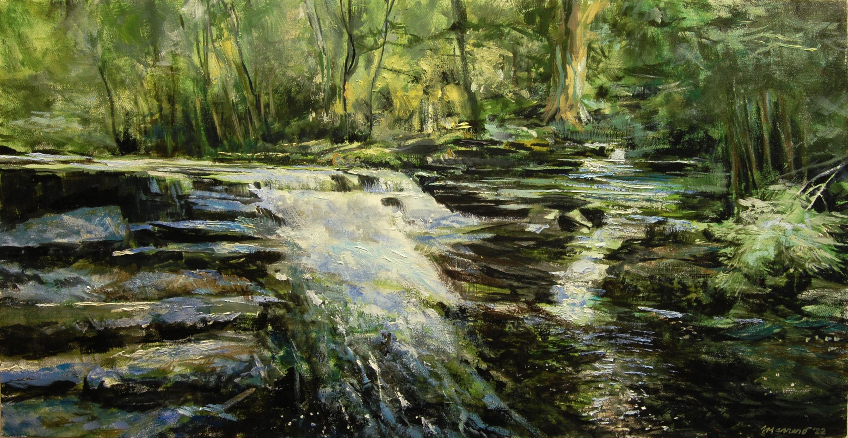 Rushing Streams, Oil Painting - Art by Onelio Marrero