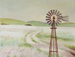 The Windy Road Past the Windmill, Original Painting