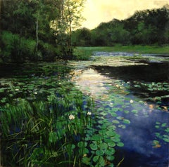 Dusk Over Hepner Pond, Oil Painting
