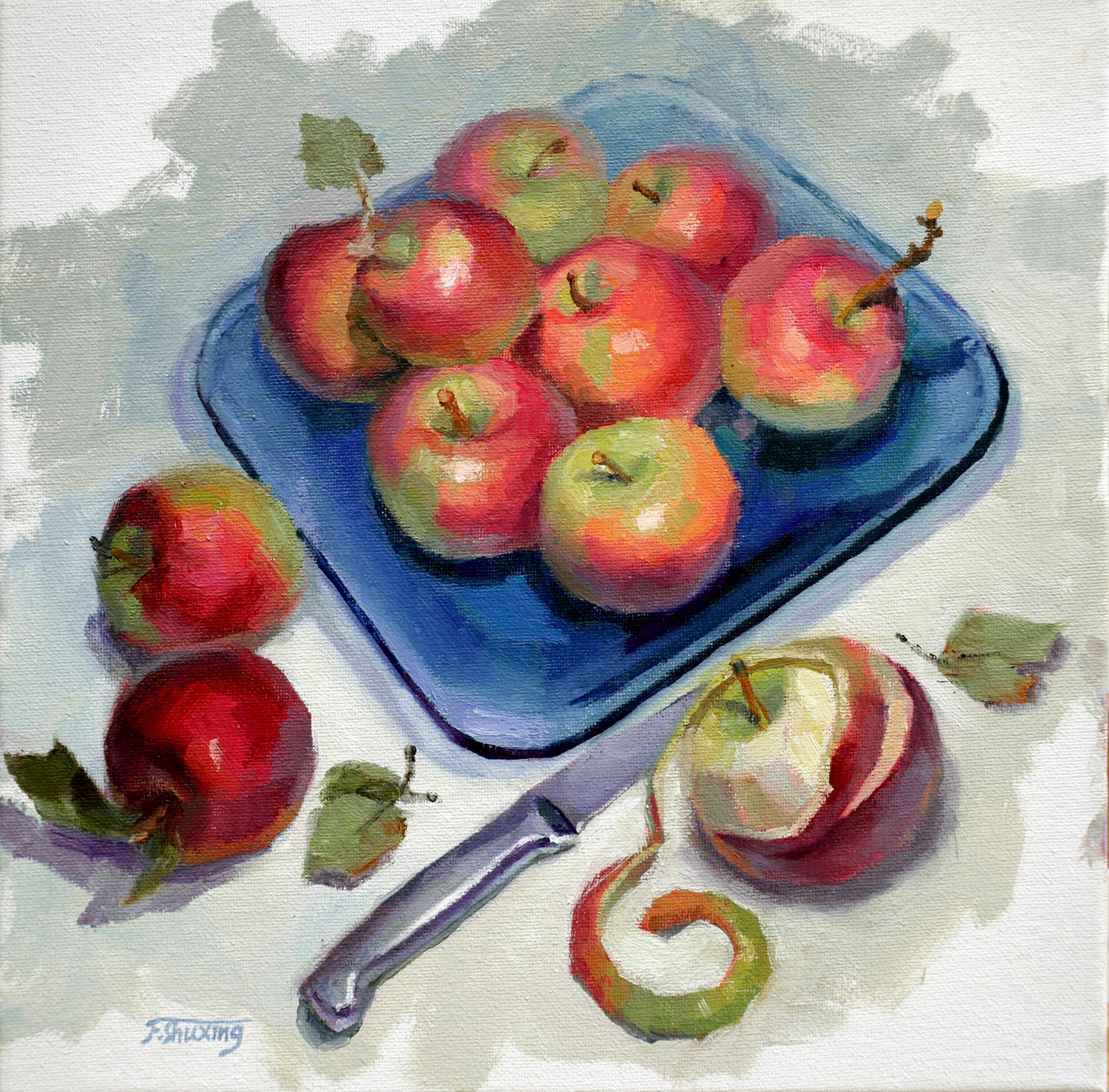 Pommes, peinture à l'huile - Art de Shuxing Fan