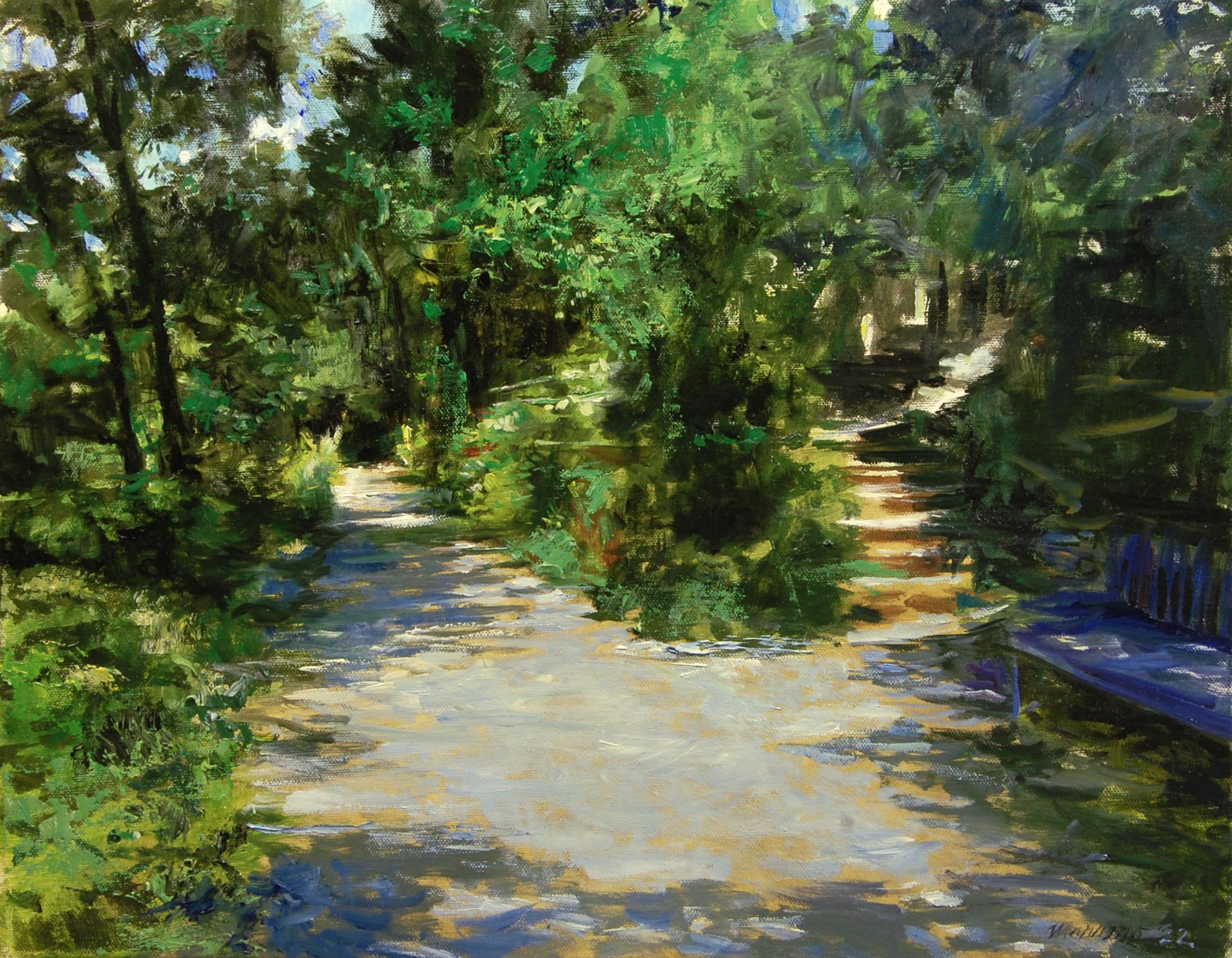 Onelio Marrero Landscape Painting - Lambertville Towpath, Oil Painting