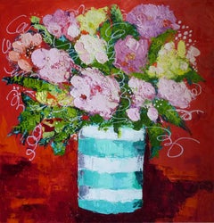 Striped Vase, Oil Painting
