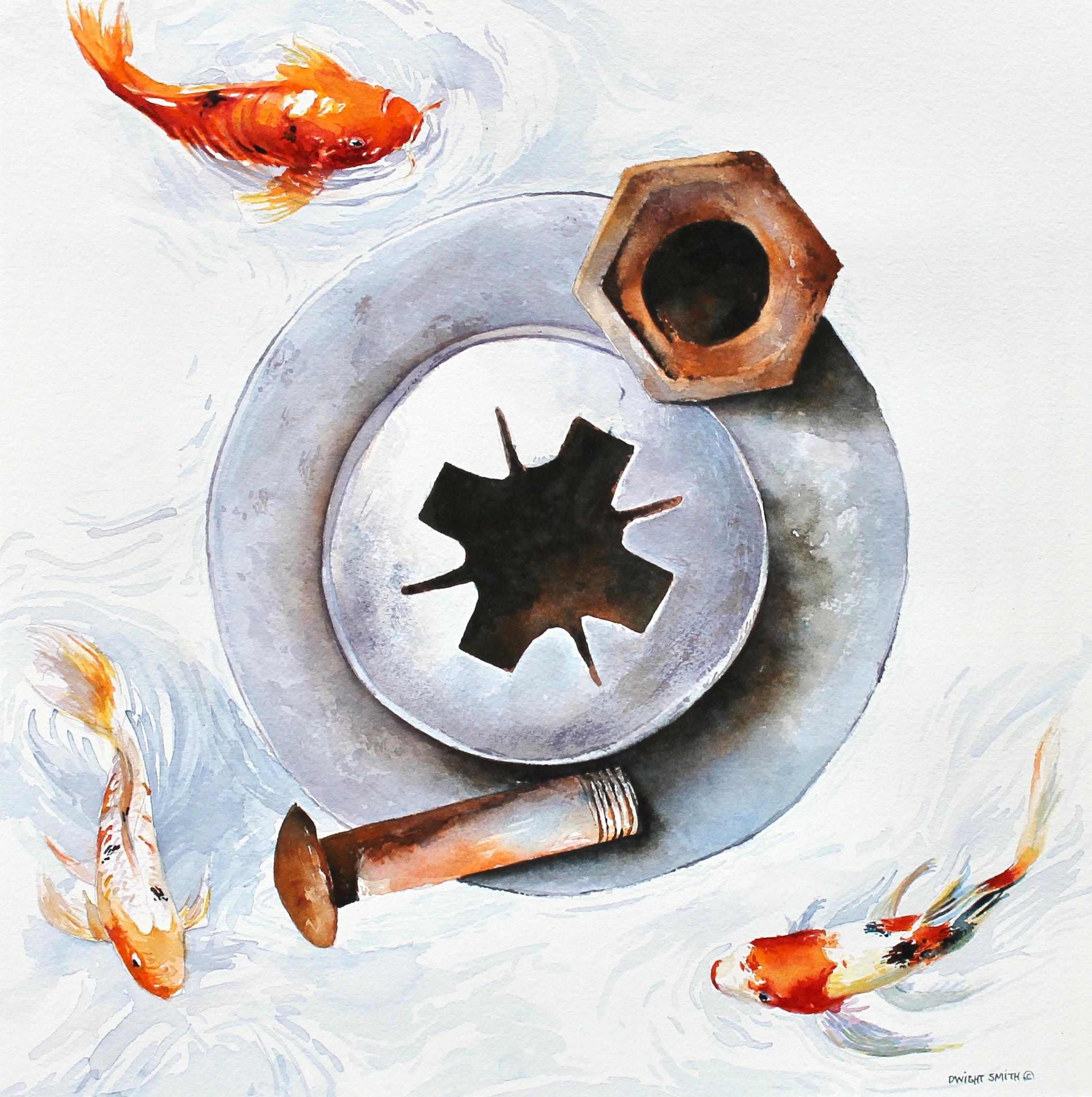 Dwight Smith Animal Art – Koi-Insel, Originalgemälde