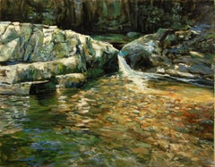Fenditura tra i massi, Pittura a olio