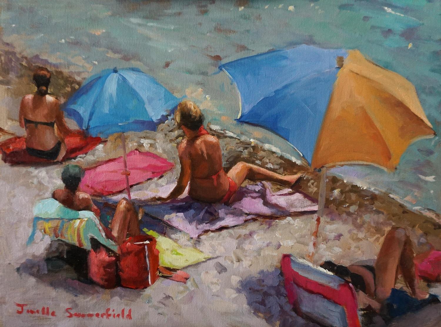 Jonelle Summerfield - Lounging in Cassis, Oil Painting For Sale at 1stDibs