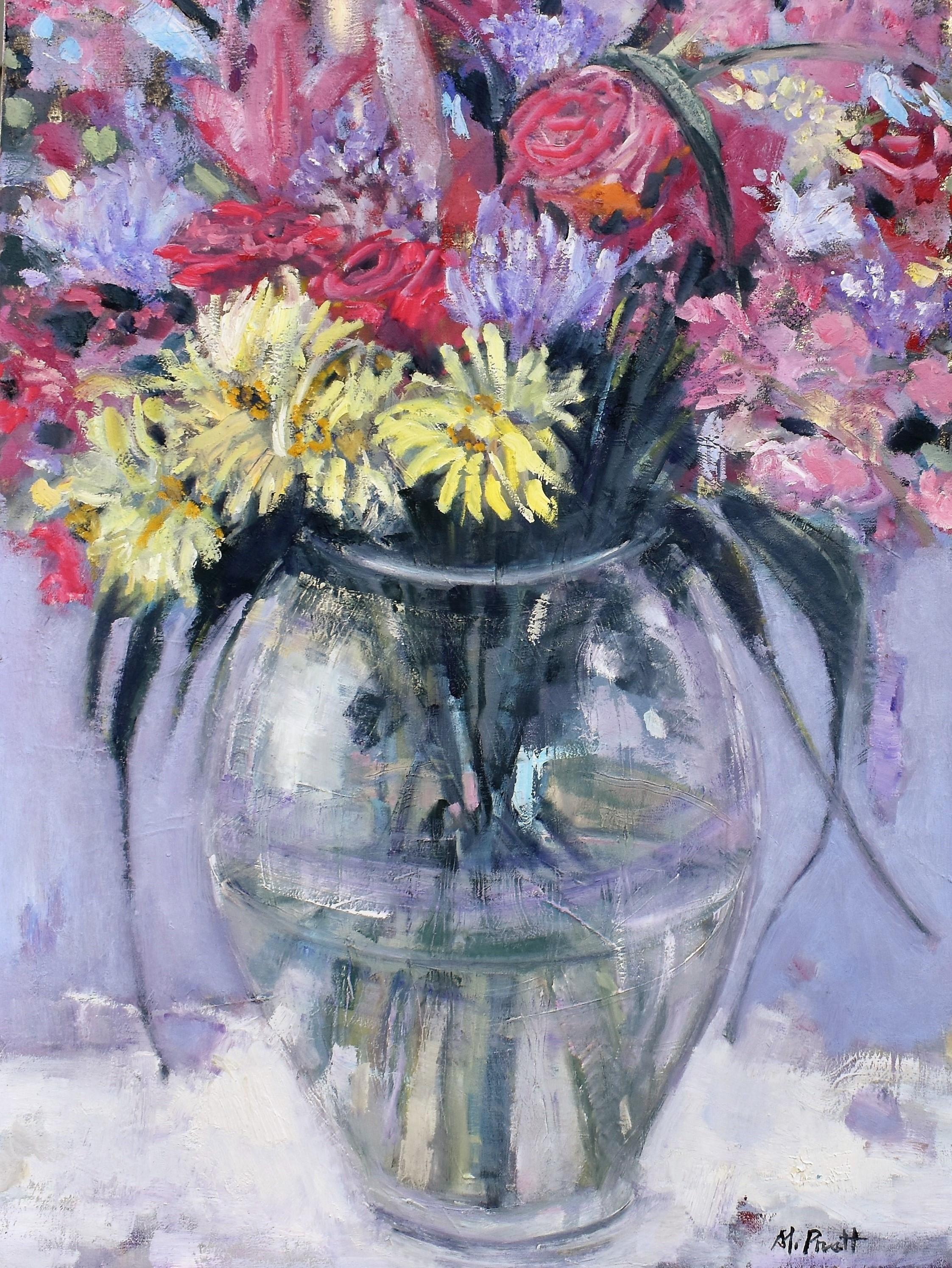 Un jarrón de flores 2, Pintura al óleo