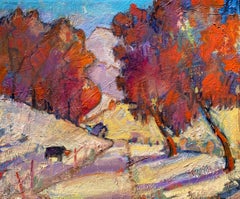 Peinture à l'huile automne des montagnes