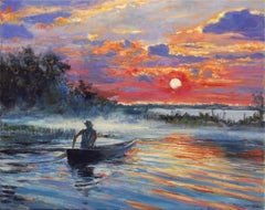 Red Sky in the Morning, Oil Painting
