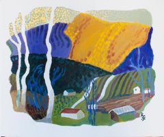 Peinture originale de la ferme de Misty Hill