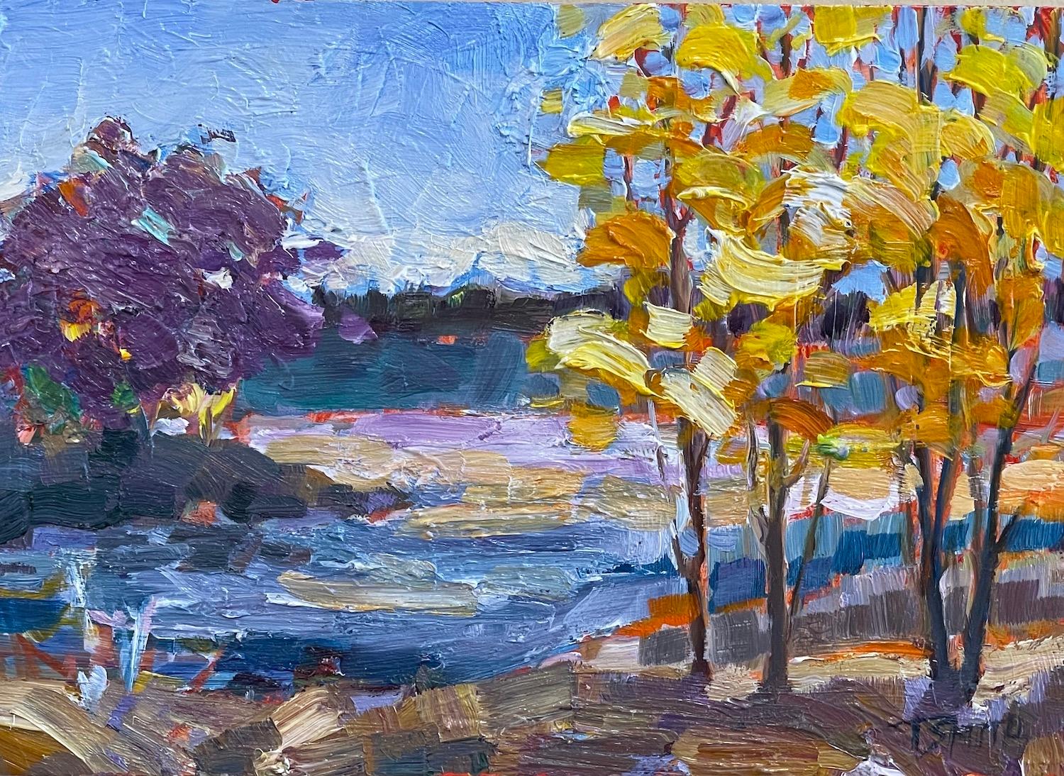 Teresa Smith Landscape Painting - Aspen Grove, Oil Painting