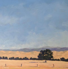 Lone Oak in Sun Drenched California Grasslands, Original Painting