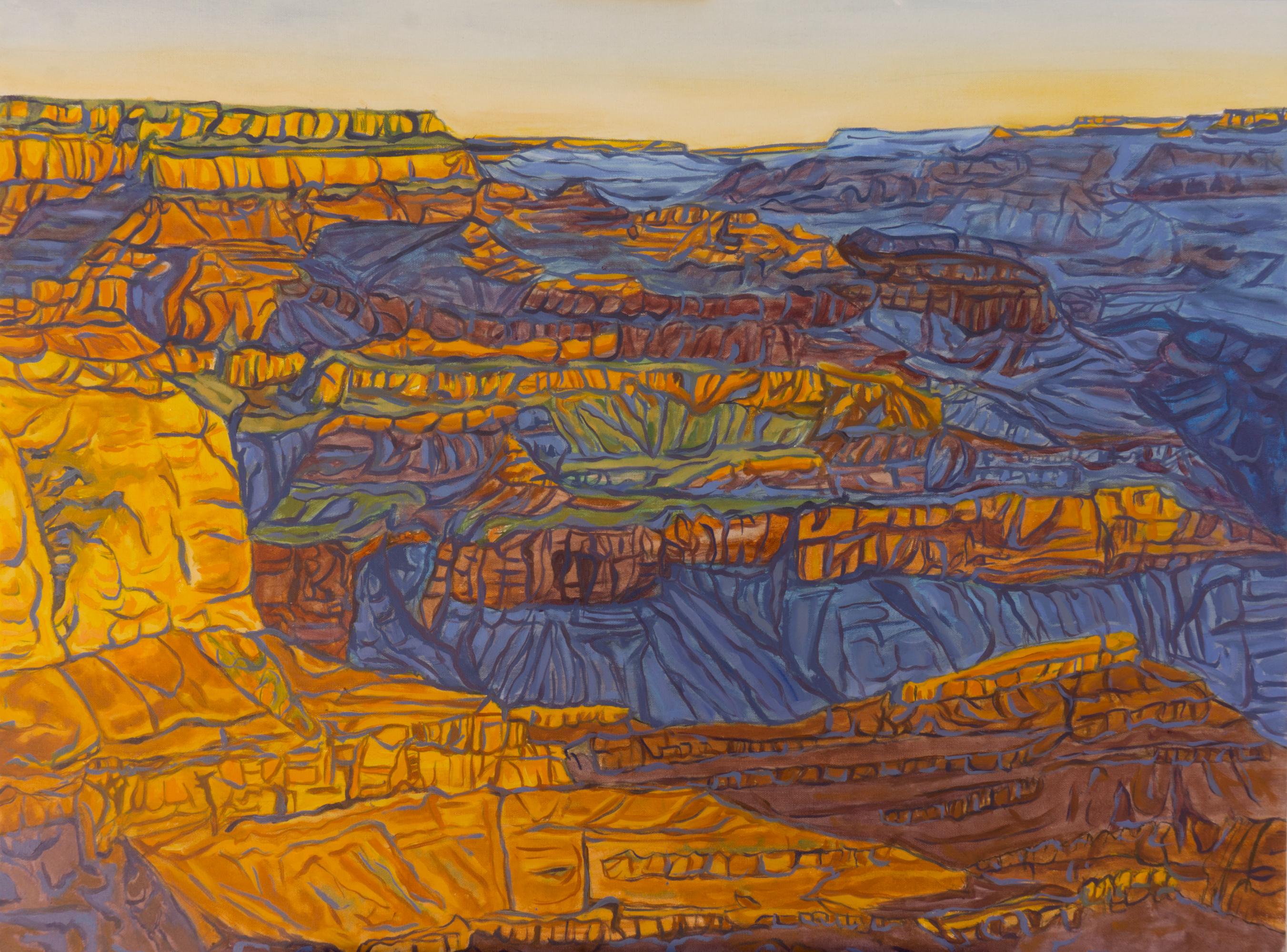 Crystal DiPietro Landscape Painting - Dawn at the Grand Canyon, Oil Painting
