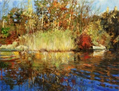 Reeds and Reflections, Oil Painting