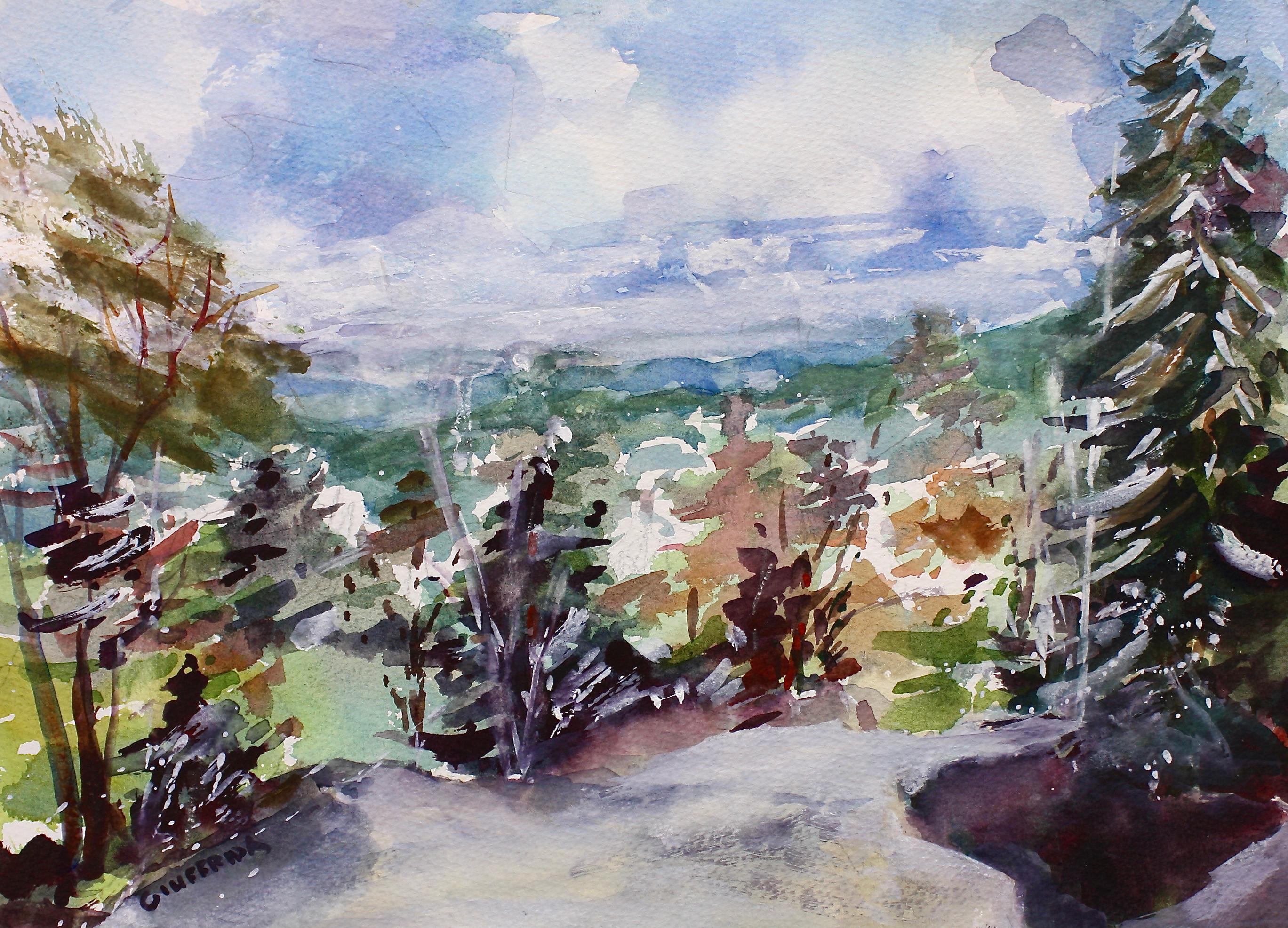 Vue de la montagne Catskill, peinture originale - Art de Joe  Giuffrida