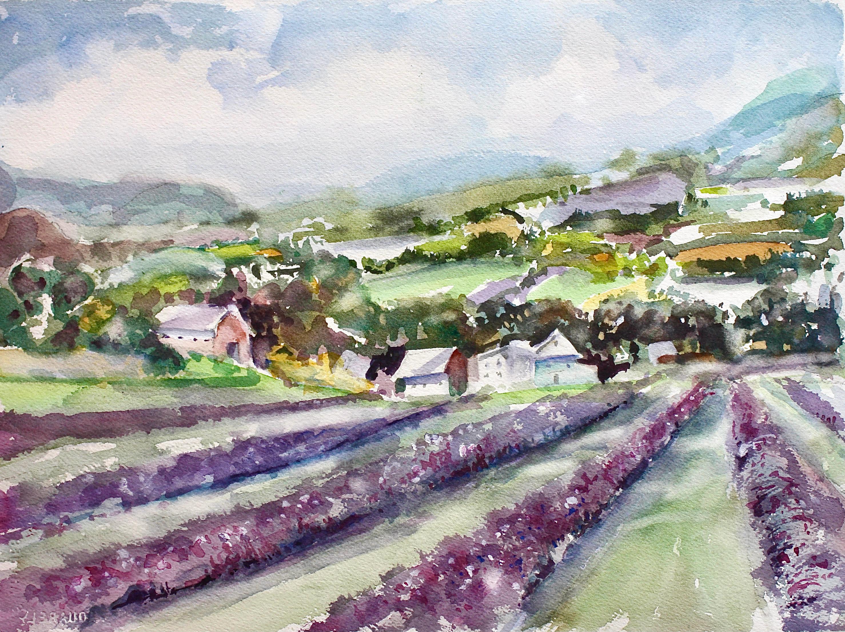 Lavender Fields, Original Painting - Art by Joe  Giuffrida