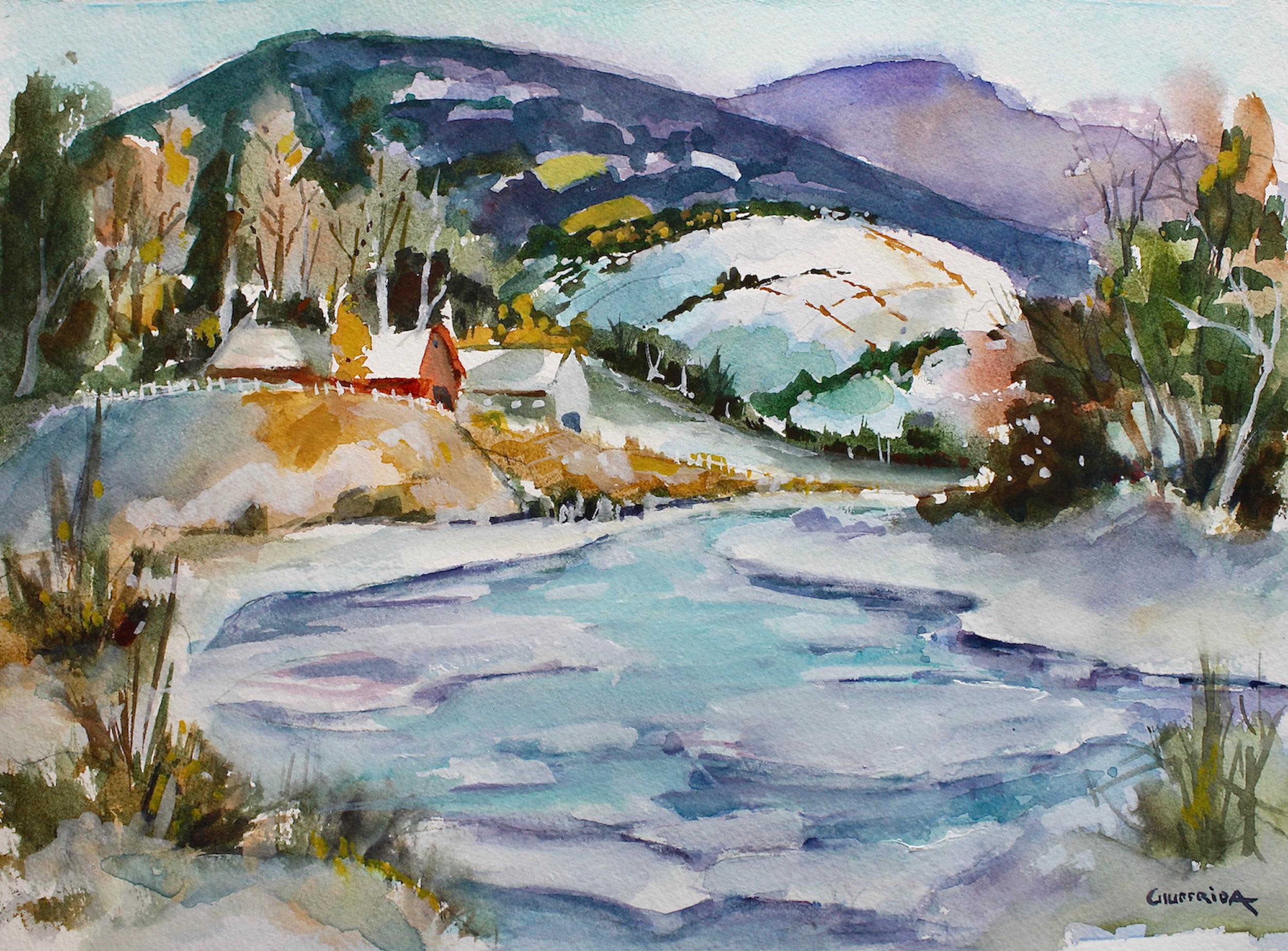 Vermont Winter 1, Original Painting - Art by Joe  Giuffrida