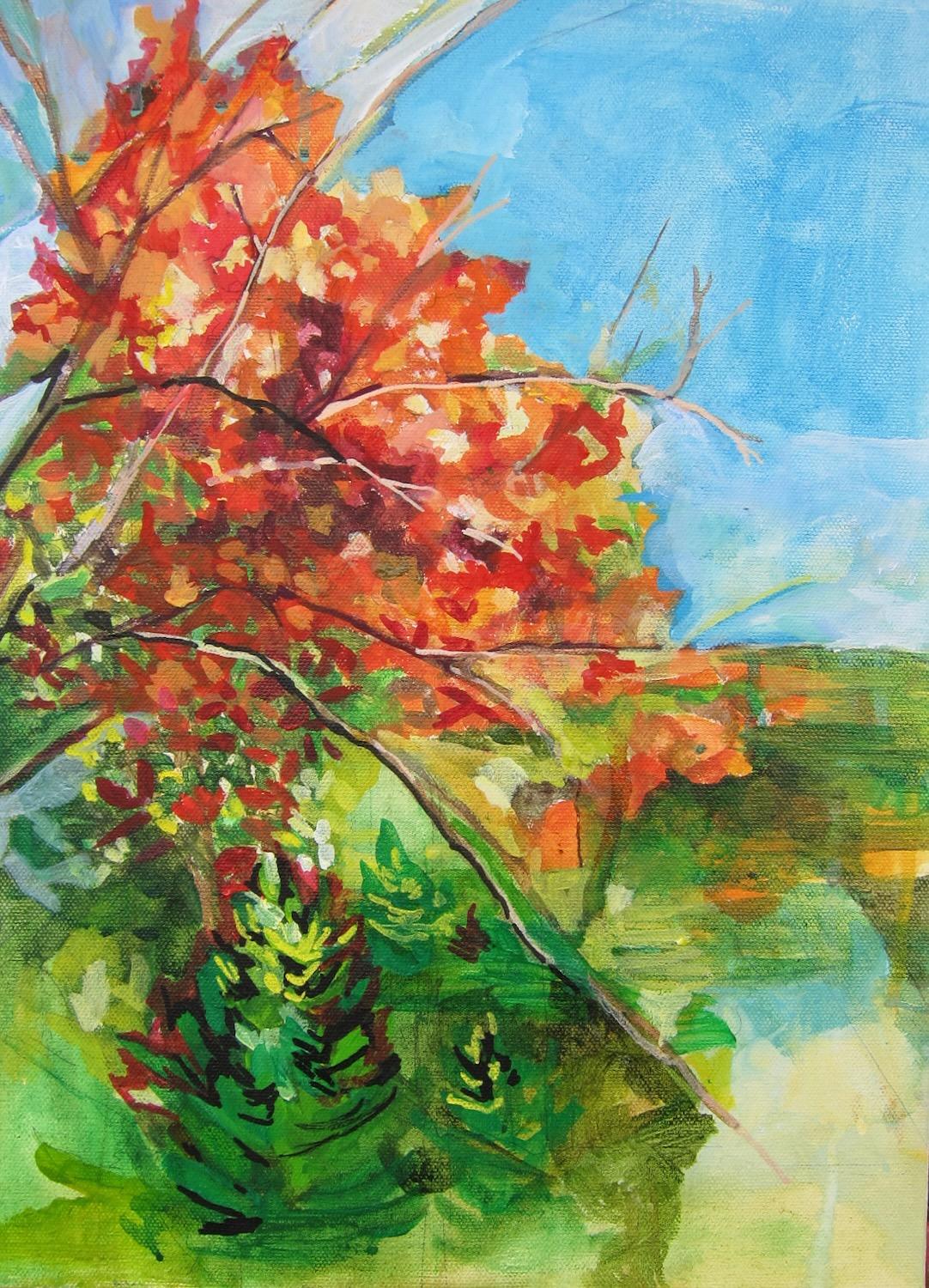 Fall Blossoms, Original Painting - Art by Colette Wirz Nauke