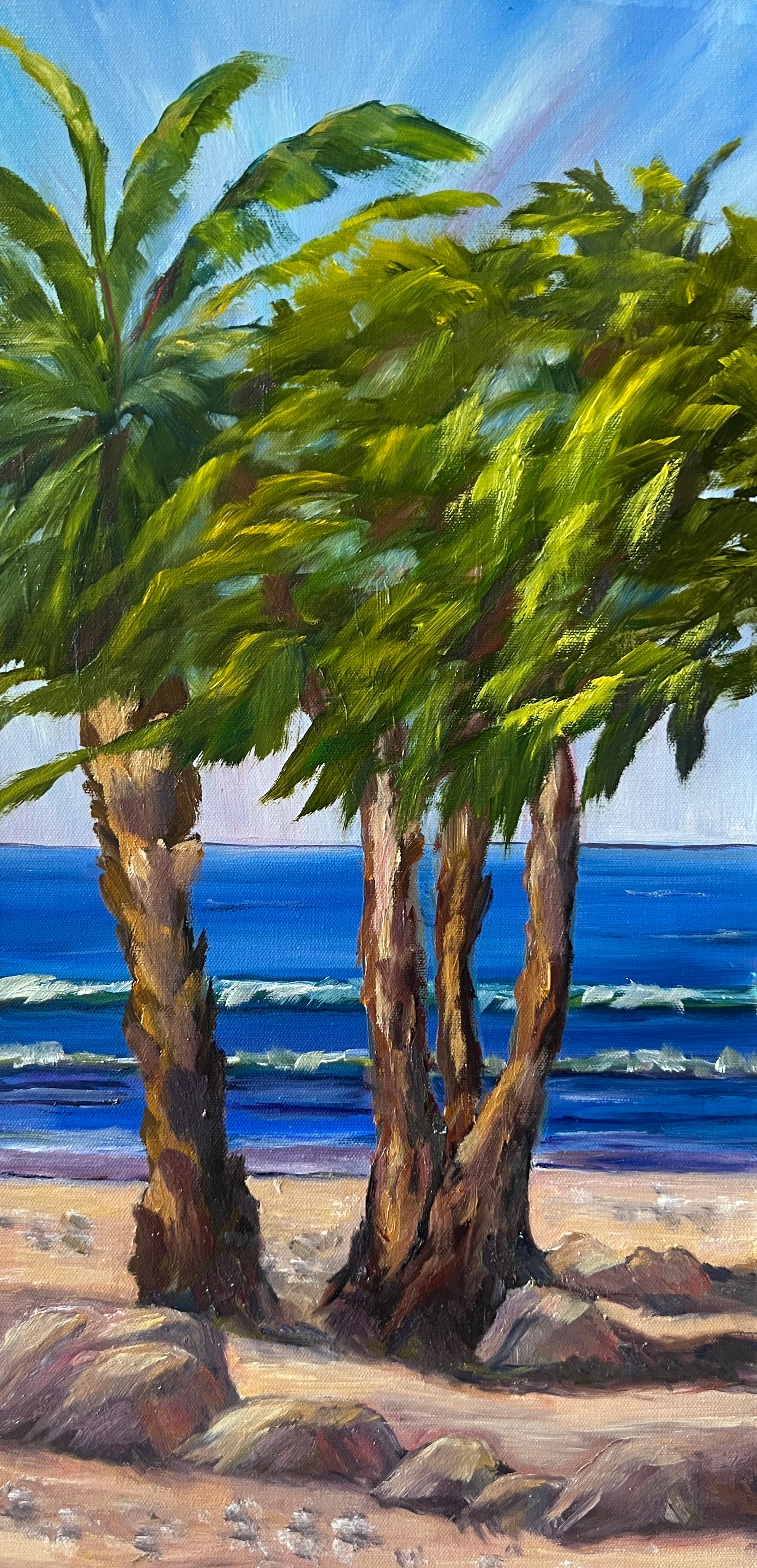 Landscape Painting Marilyn Froggatt - Peinture à l'huile « Beach Breeze IV »