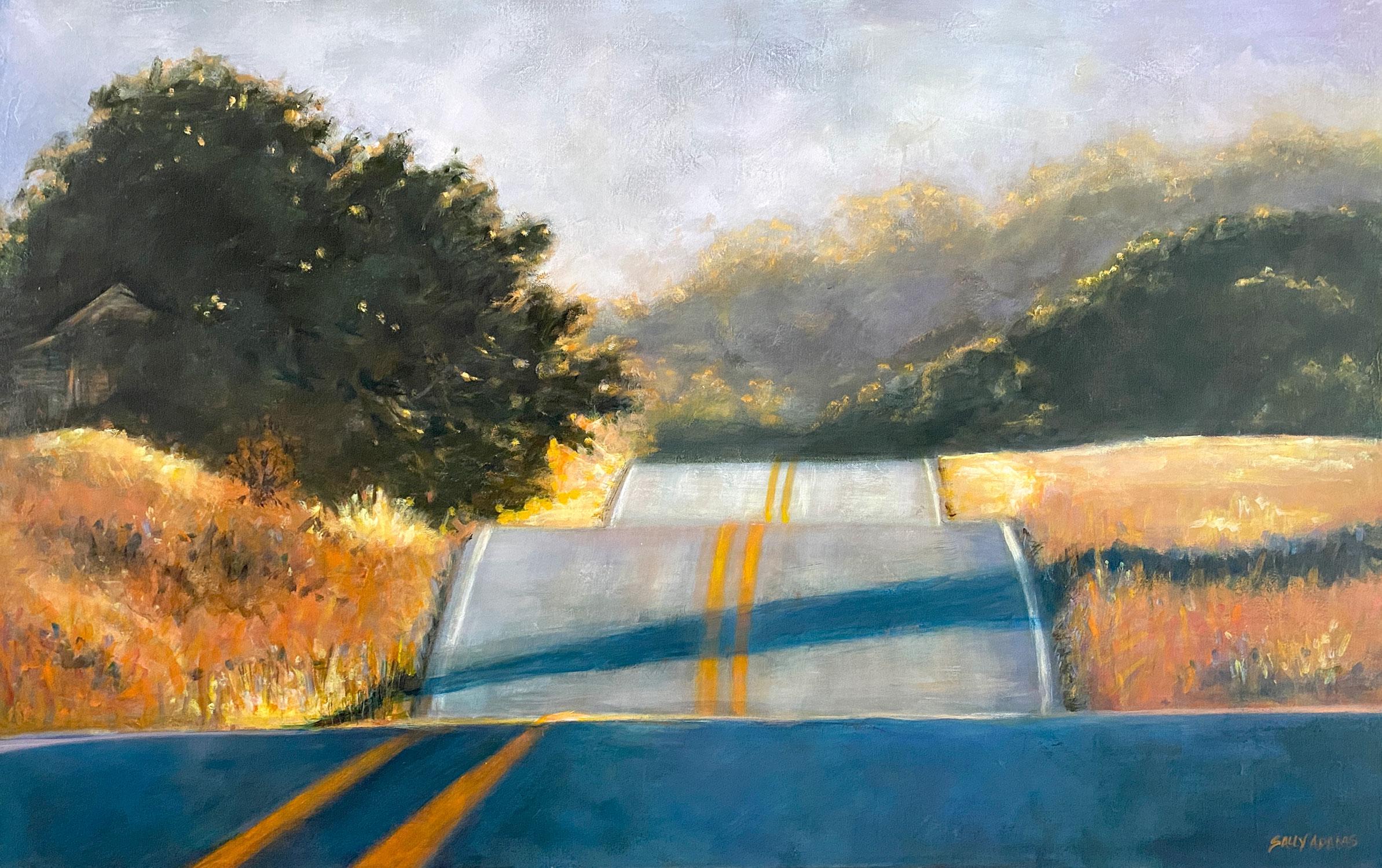 Sally Adams Landscape Painting - The Road, Original Painting