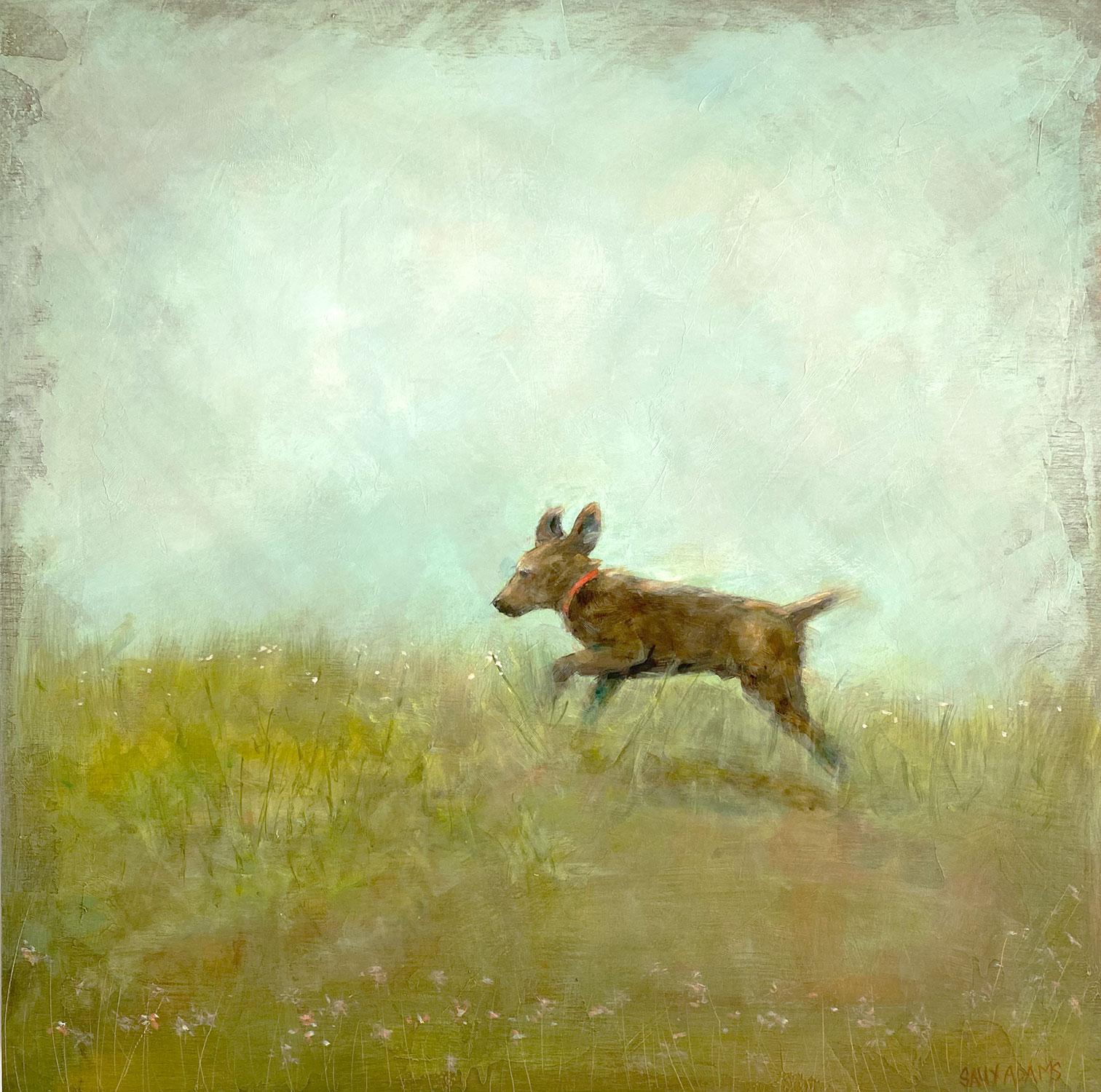 Animal Painting Sally Adams - Peinture à l'huile, Intrepid