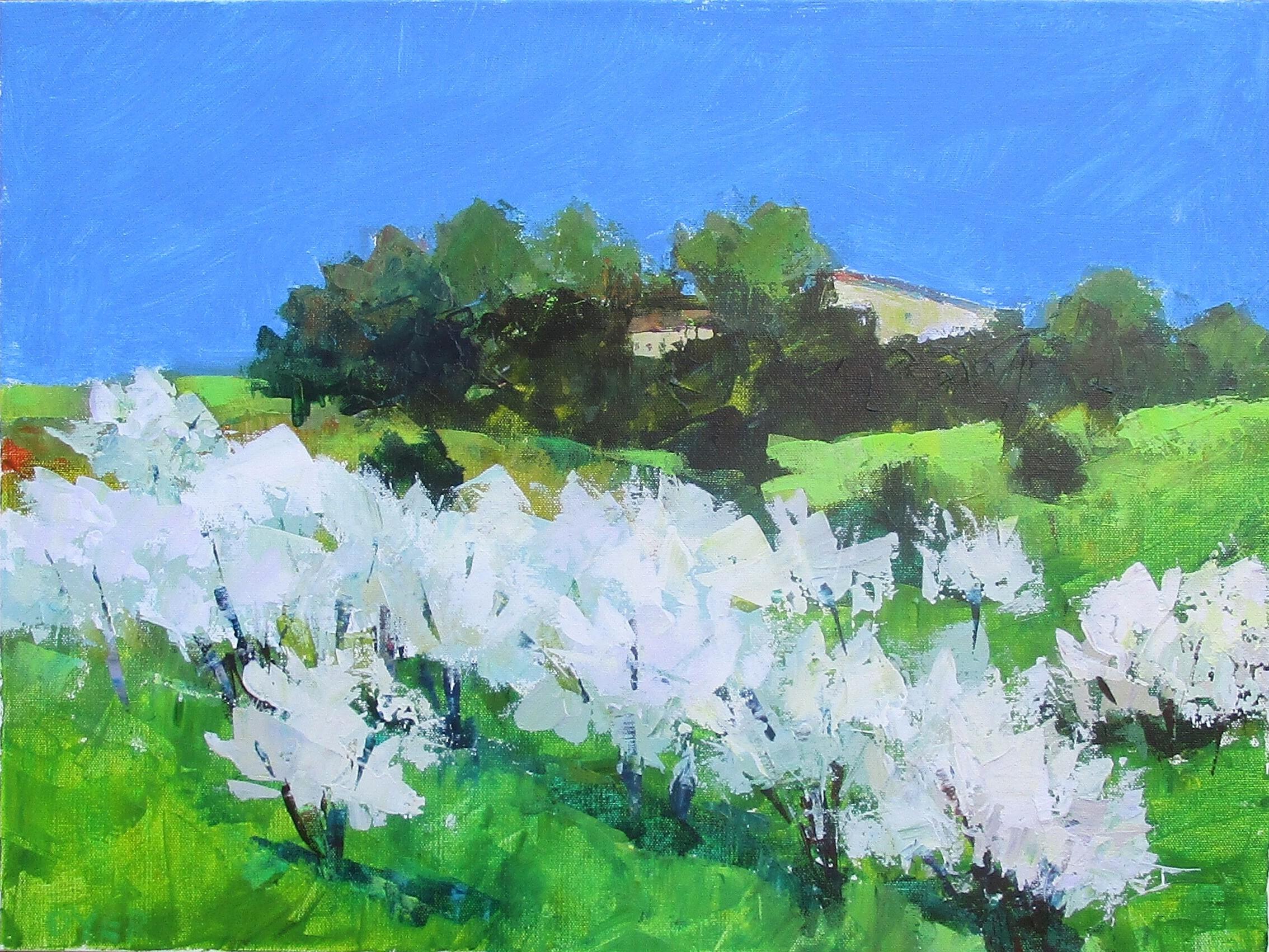 Spring, Bonnieux, Original Painting - Art by Janet Dyer