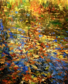 Leaves and Reflections, Oil Painting