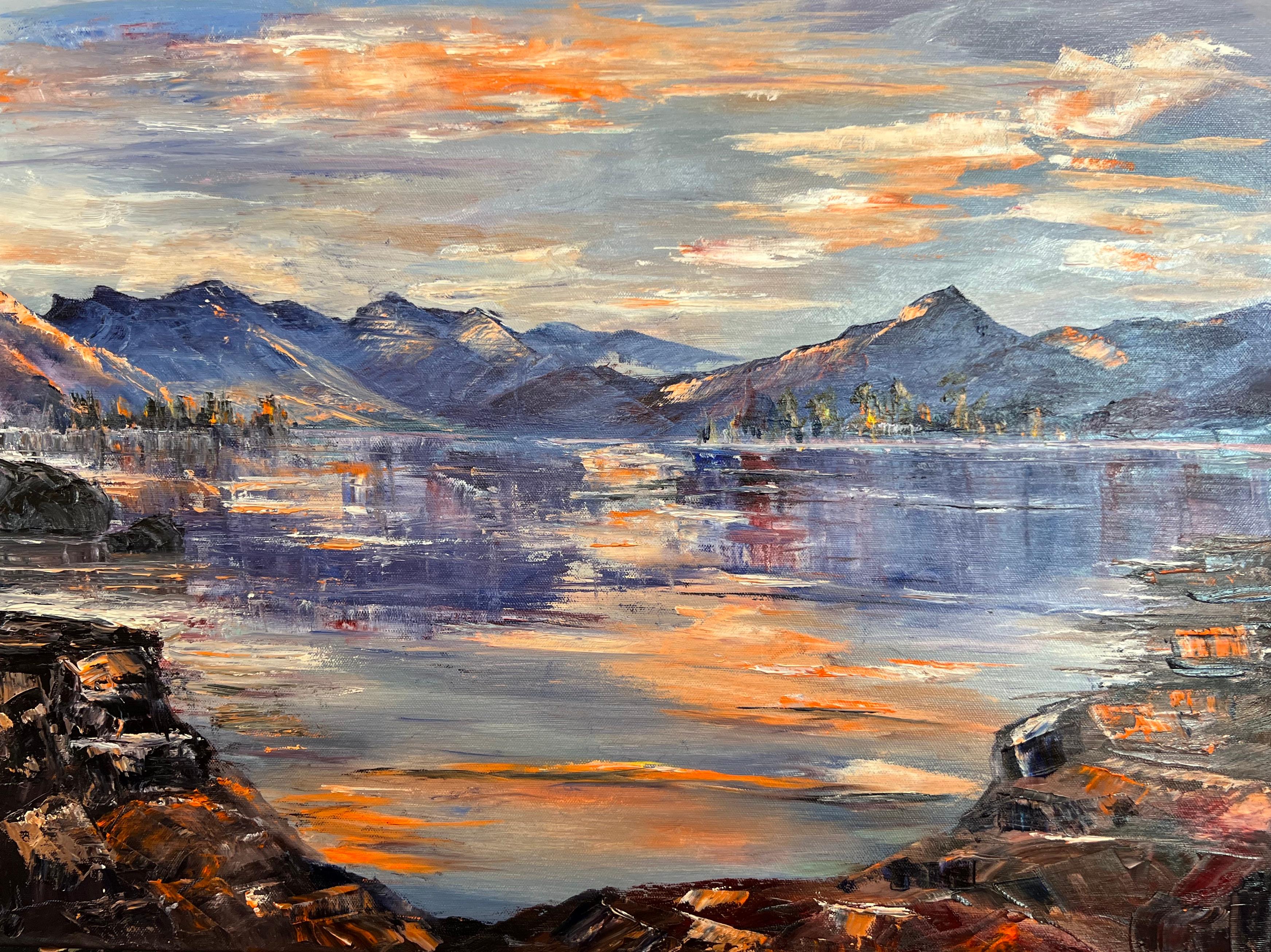 Marilyn Froggatt Landscape Painting - Montana Sunrise, Oil Painting