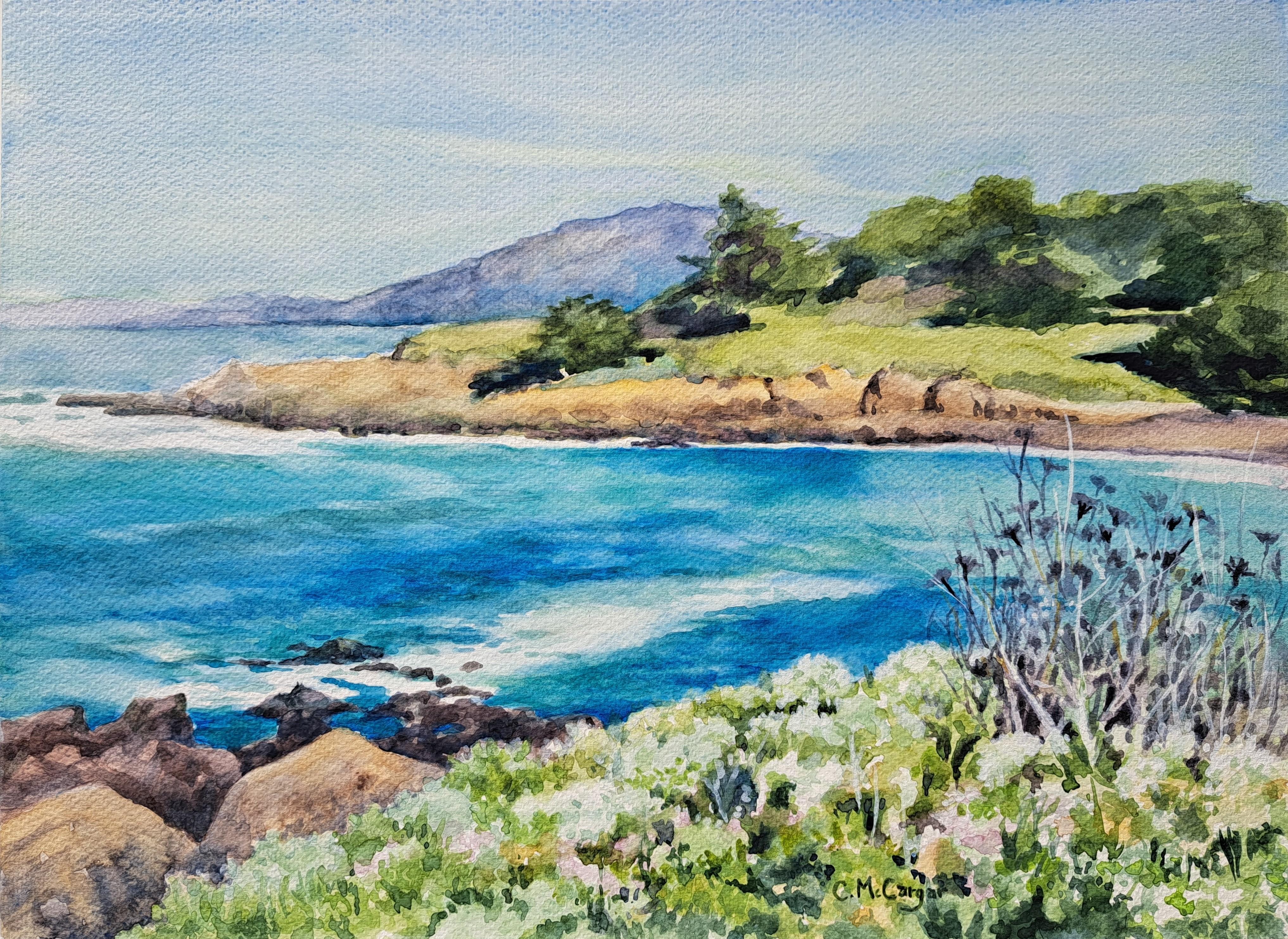 Cambria Coast View, Original Painting - Art by Catherine McCargar