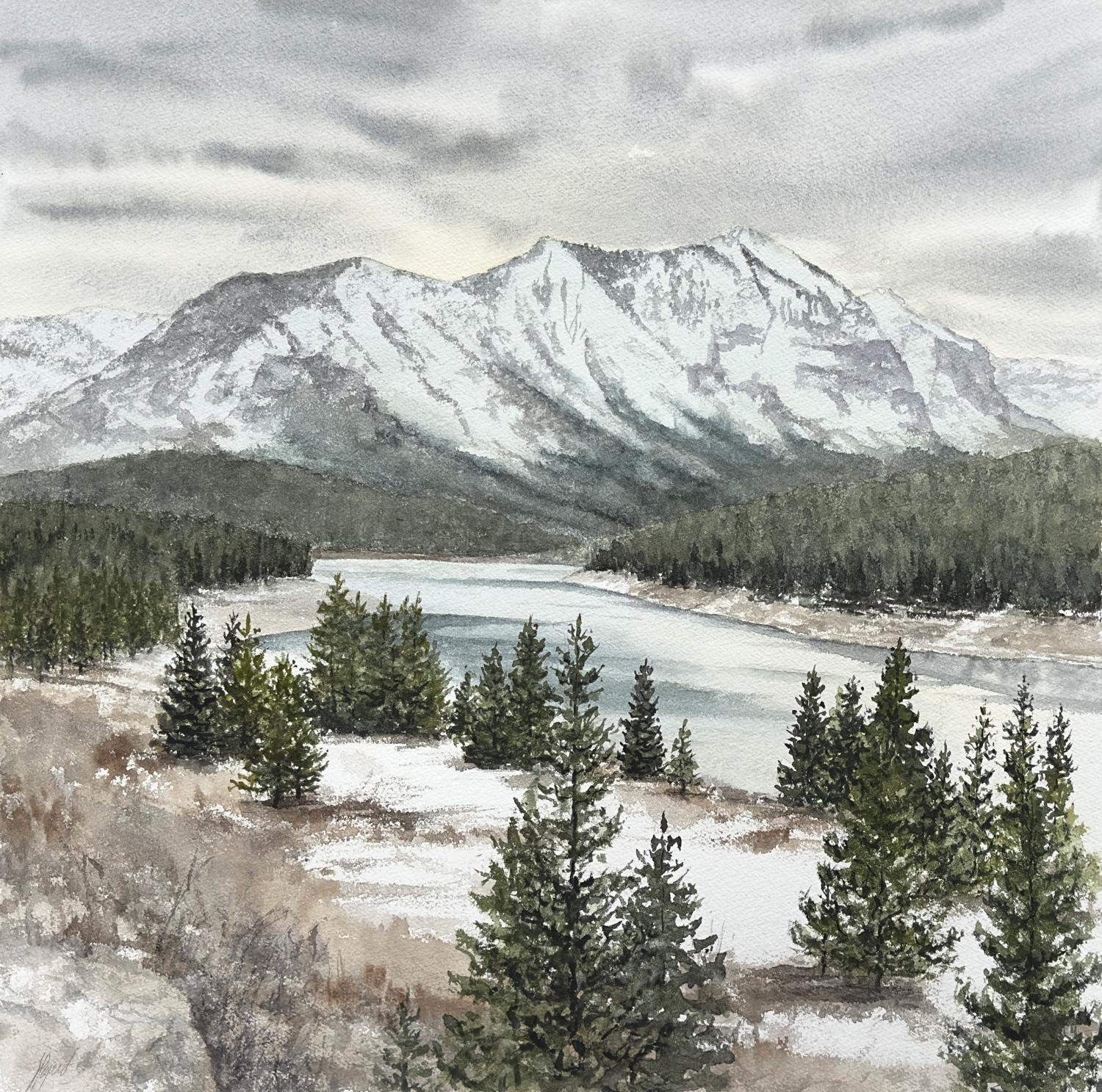 Gallatin Range, Original Painting - Art by Jill Poyerd