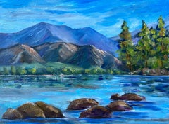 Hyalite Lake, Montana, Oil Painting