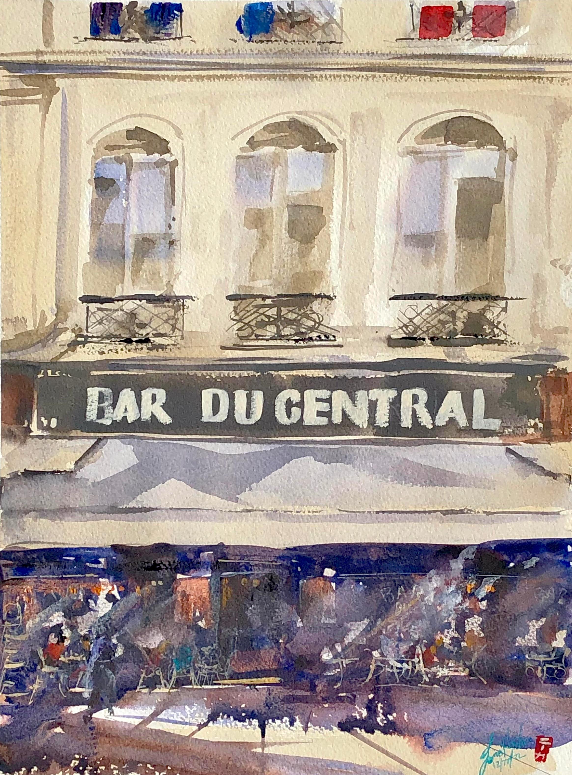 James Nyika Interior Art – Bar du Central, Original-Gemälde