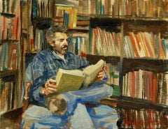 Lenny at the Book Barn, Oil Painting