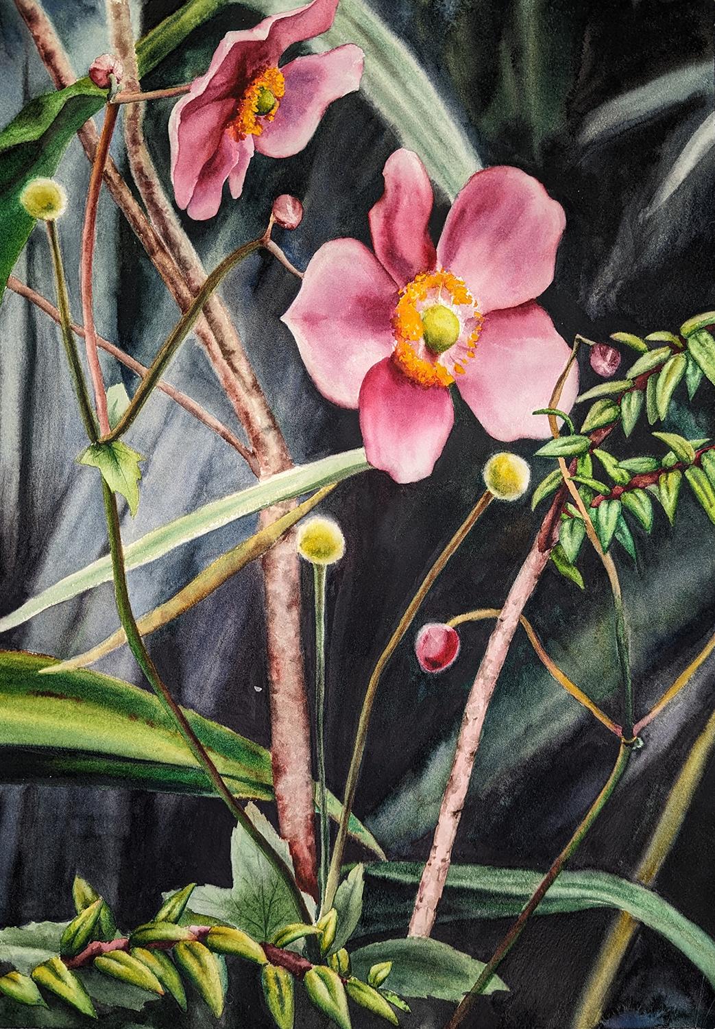 Jinny Tomozy Still-Life - Garden Layers, Original Painting