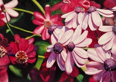 Mini Daisies in Many Pinks, Original Painting