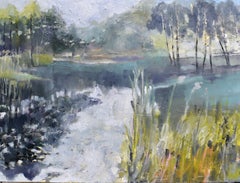 Reflection verte, peinture à l'huile