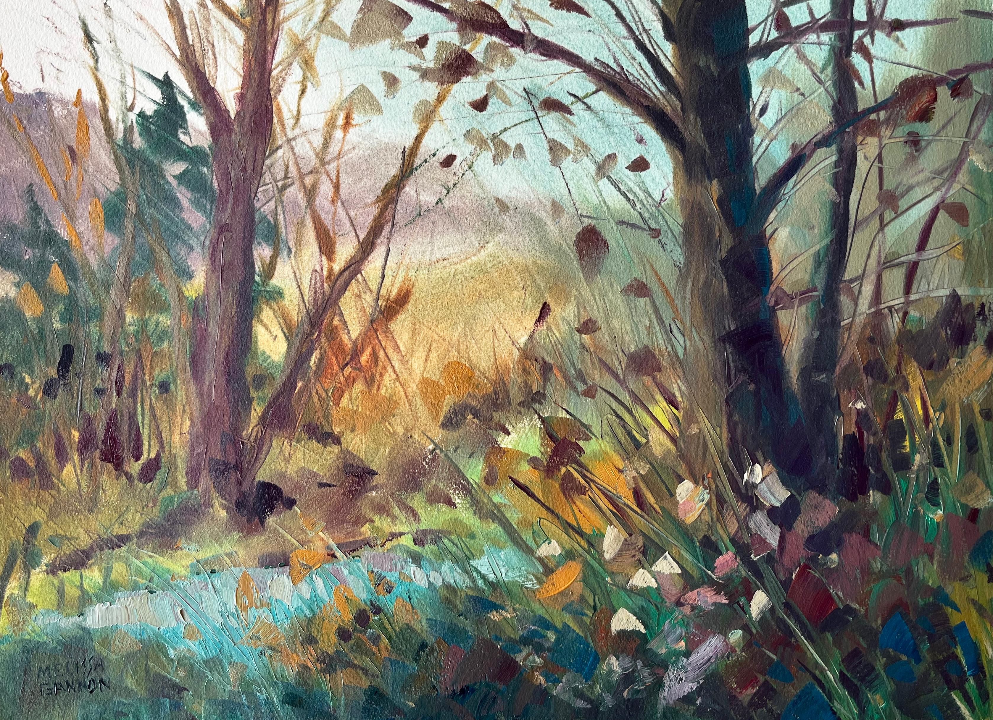 Melissa Gannon Landscape Painting - Tree Stories, Oil Painting