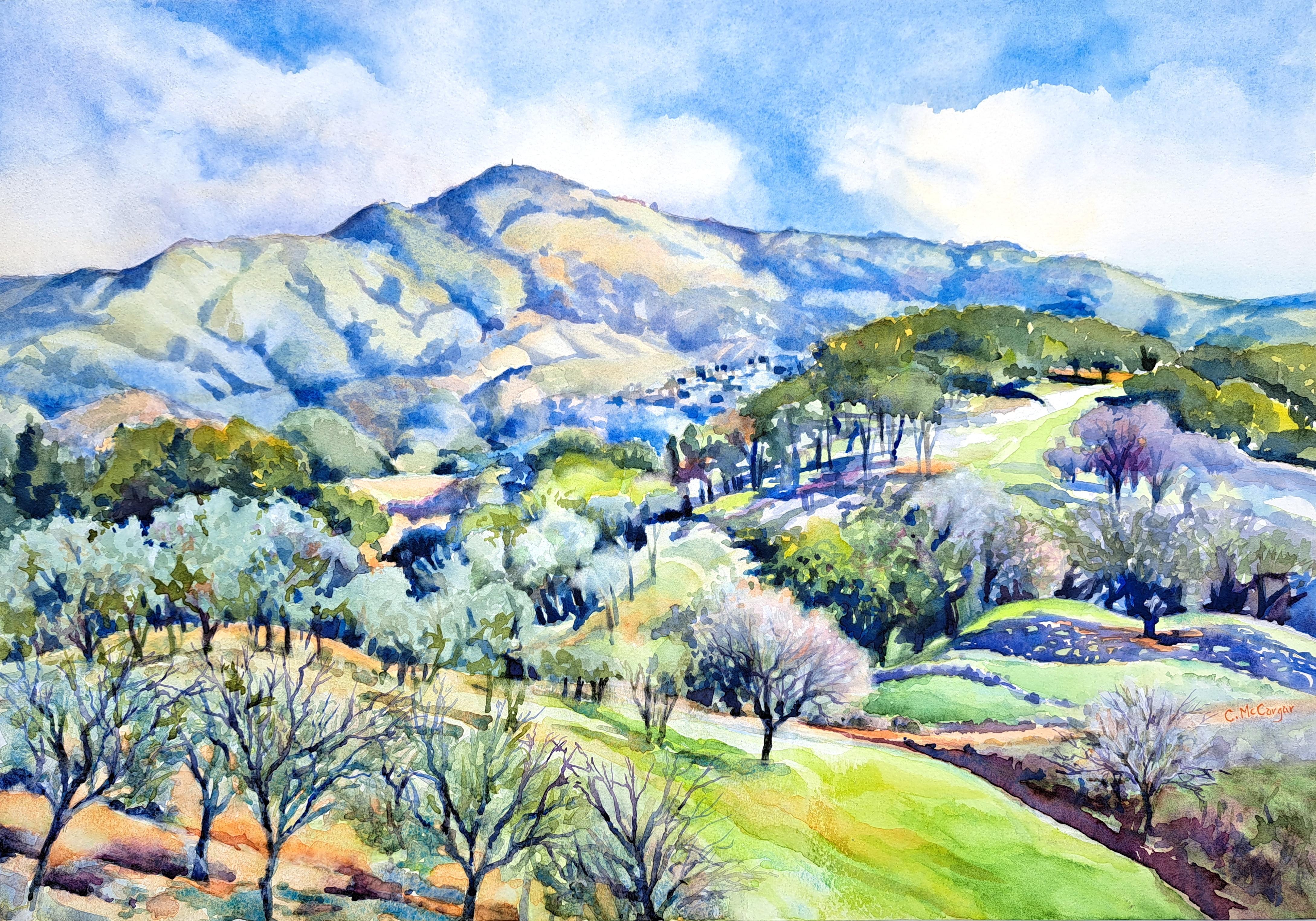 Mt. Diablo Spring View, Original Painting - Art by Catherine McCargar