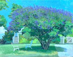 Purple Shrub, Oil Painting