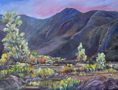 Smoke Trees in Box Canyon, Oil Painting