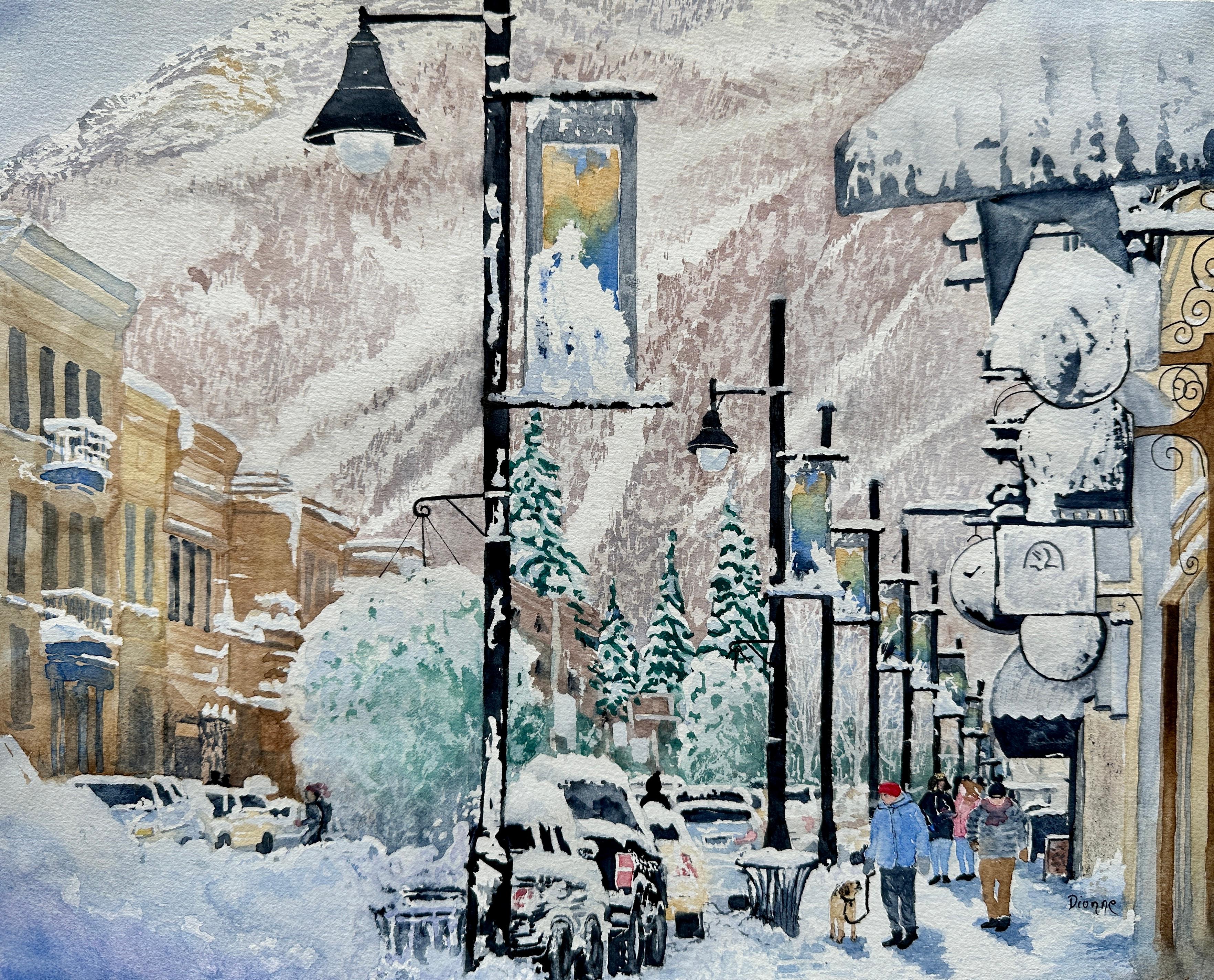 Maurice Dionne Interior Art - After the Snowfall, Original Painting