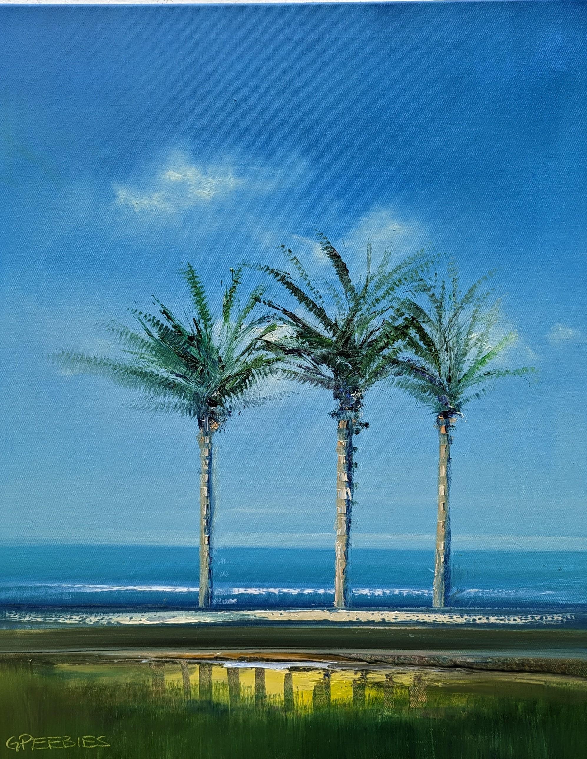 George Peebles Landscape Painting - The Palm Trees, Oil Painting