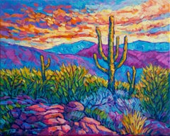 Saguaro in Arizona, Oil Painting