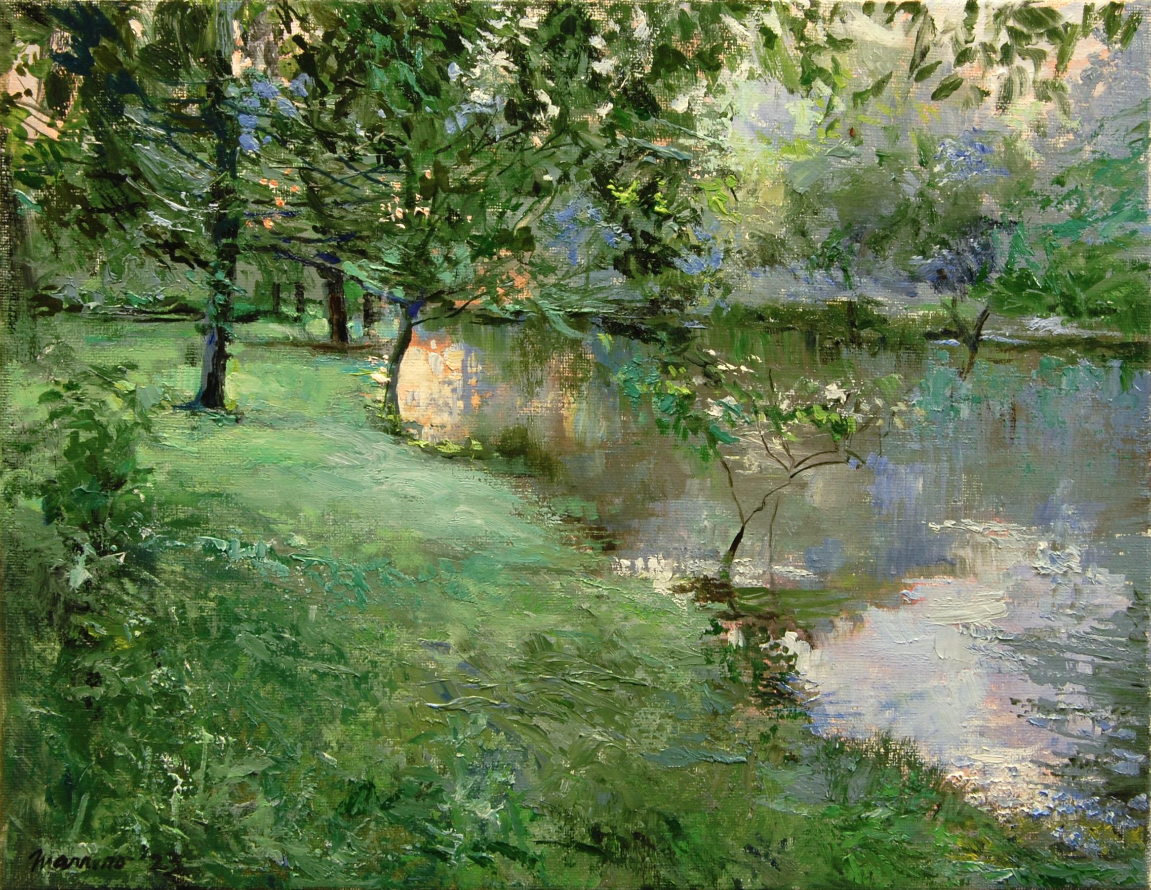 Onelio Marrero Landscape Painting - Morning Flood, Oil Painting