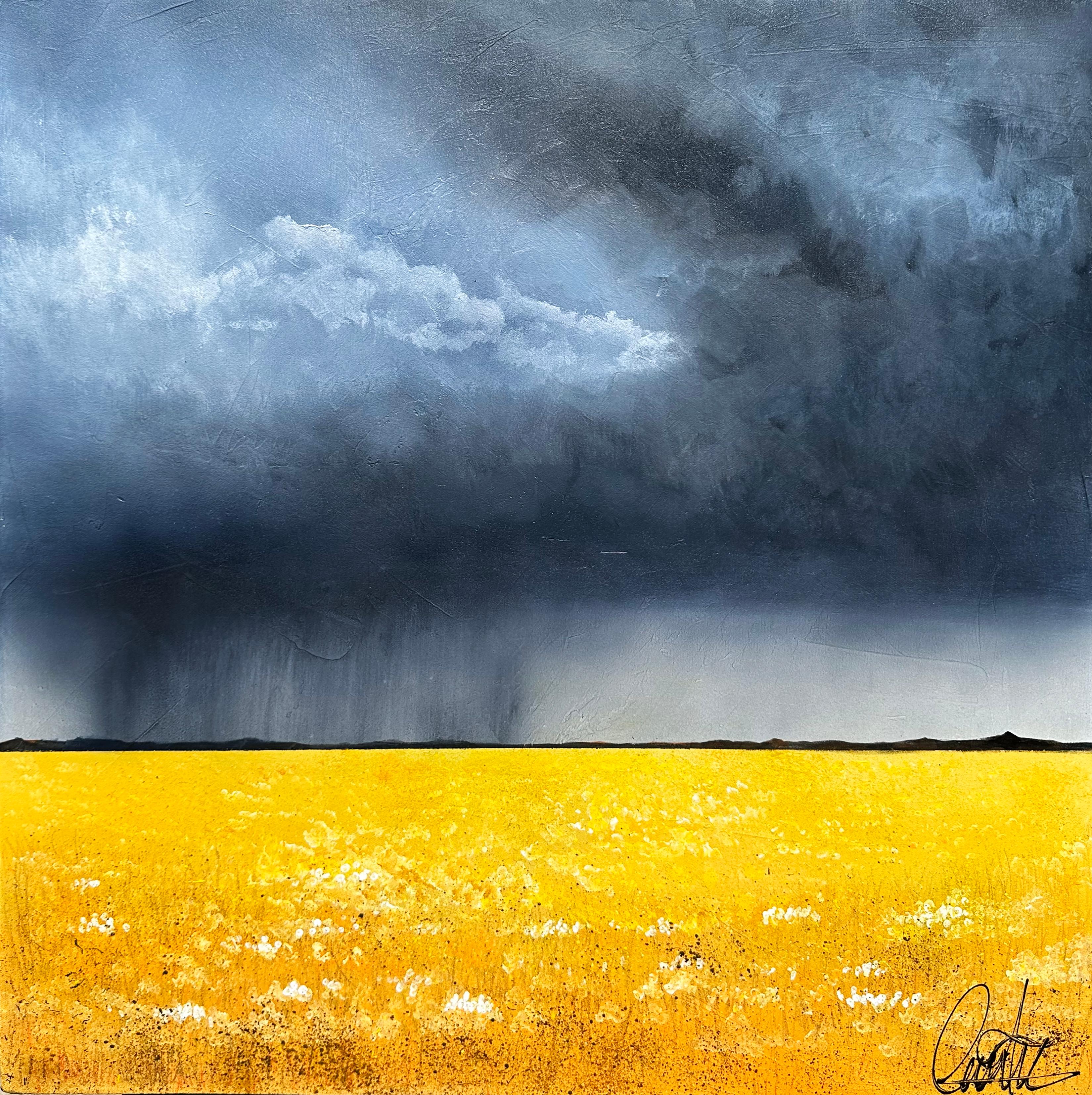 Rain Over Flowers, Original Painting - Art by Fernando Garcia