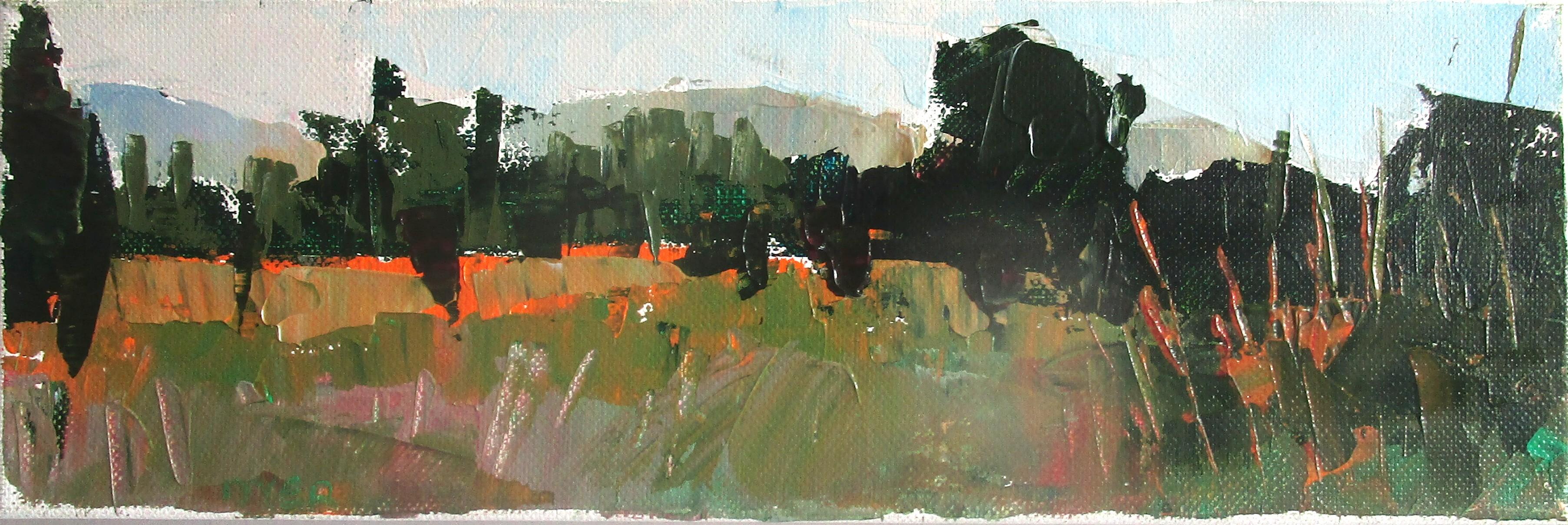 Campo cerca de Saumane, Provenza, Pintura original - Art de Janet Dyer