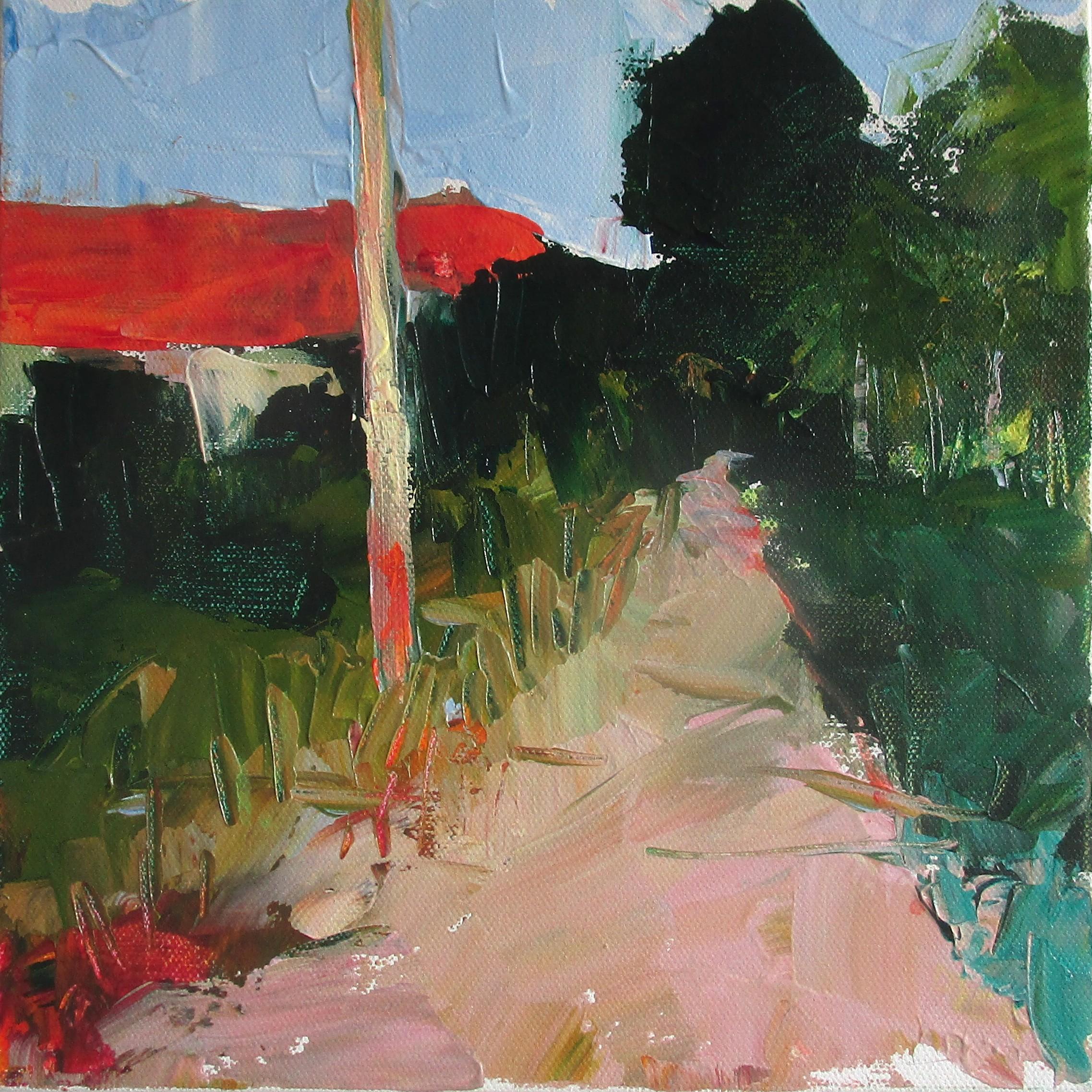 Path with Pole, Seguret, France, peinture d'origine