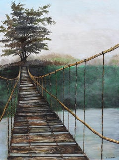 Bridge Over the River, Oil Painting